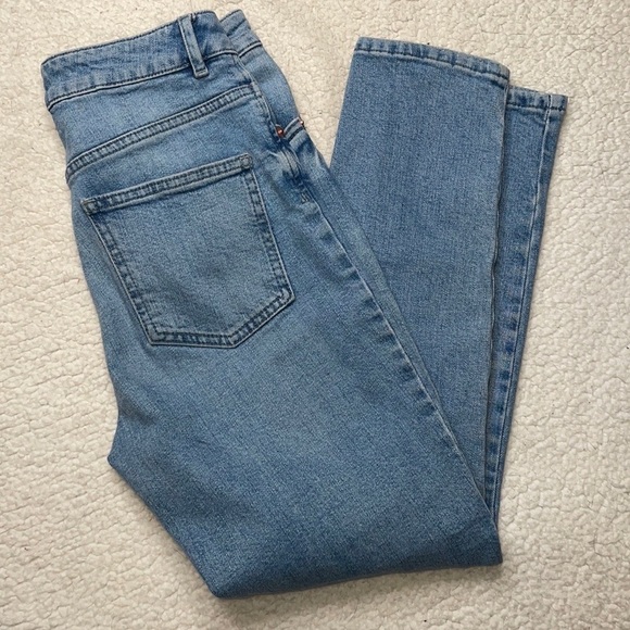 ASOS Denim Jeans Fit Waist High Rise Ankle Crop Size 29 Distressed Ripped - Picture 5 of 8